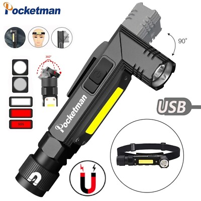 #ad 60000lm Tactical LED Flashlight Torch Dual Fuel 90Degree Clip Rechargeable light $15.49