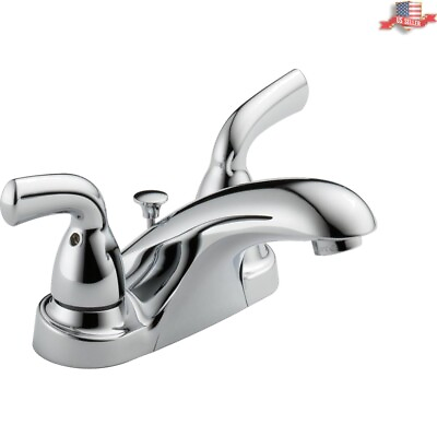 #ad Delta Foundations 2 Handle Centerset Chrome Bathroom Faucet with Brass Constr... $70.95