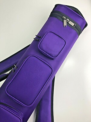 #ad Jamp;J 4x8 All Purple Duranylon 4 Butt 8 Shaft Pool Cue Case W Back Pack Strap $207.88
