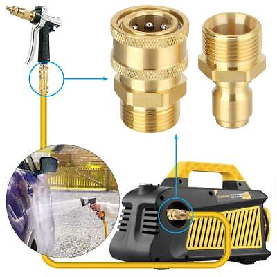 #ad 3 8quot; M22 Brass Pressure Washer Quick Release Connect Fitting Coupling Adapter $9.36