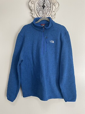#ad The North Face Thick Fleece 1 4 Zip Pullover Mens XL Blue Winter Warm Soft Cozy $25.95