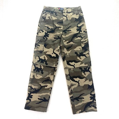 #ad #ad Liberty Apparel Mens Size 34x33 Convertible Cargo Pants to Shorts Camo Green $24.99