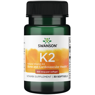 #ad Swanson Herbal Supplements Vitamin K2 Natural 100 mcg Softgel 30ct $13.33