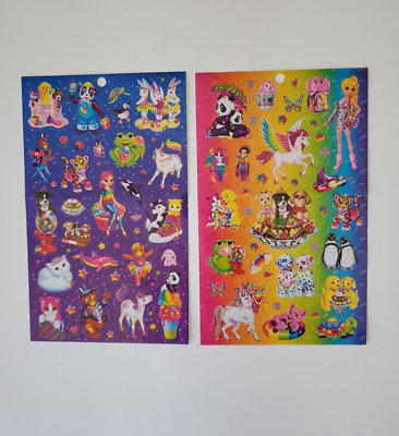#ad Lisa Frank Vintage Y2K 2 Full Size Sheets of Stickers S1019 and S1025 $39.99