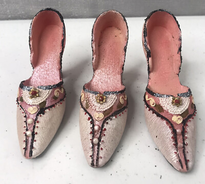 #ad Vintage Miniature High Heel Shoe Cornerstone Creations Resin 2000 Pink $5.99
