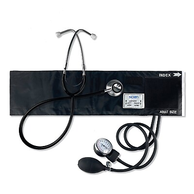 SCIAN Aneroid Sphygmomanometer Stethoscope BP Cuff Kit Manual Blood Pressure #ad $19.94