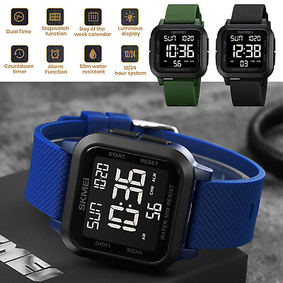 #ad New SKMEI Digital Mens Sports Watch Waterproof Resistant Casual Military Watches $13.59