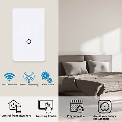 #ad Smart LED Touch Electric Underfloor Heating Thermostat Programmable 120V 16A $78.99
