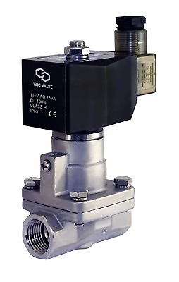 #ad #ad 3 4quot; Inch High Pressure Stainless Steel Electric Steam Solenoid Valve 110V AC NC $144.99