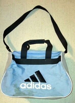 #ad Adidas zippered duffle bag has a good zipper inside rubber is older condition $11.99