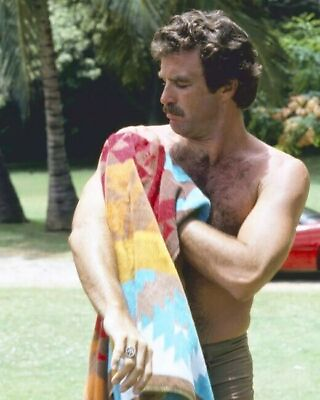 #ad #ad Tom Selleck as TV#x27;s Magnum wipes himself dry with towel 24x36 inch Poster $29.99