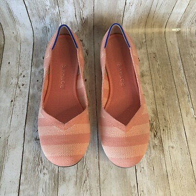 #ad #ad Rothy#x27;s THE FLAT Pink Flats Size 8 Macaron Stripe Limited Edition shoes $69.00
