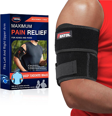 #ad Bicep Tendonitis Brace Compression Sleeve Support Upper Arm Brace Bicep Support $31.24