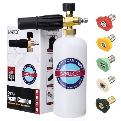 #ad Snow Foam Lance Cannon II With 5 Spray Noozles amp; 1 4” Quick Connector Bottle $29.99