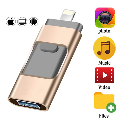 #ad USB Flash Drive Memory Thumb Photo Sticks For iPhone iPad 128 256 512GB 1TB 2TB $24.99