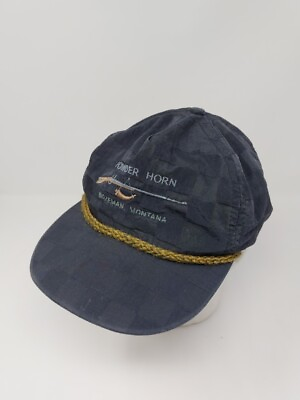 #ad Vtg Powder Horn Bozeman Montana Roped Strap Back Trucker Hat Cap $19.99