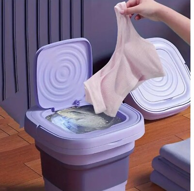 #ad 8L Portable Washing Machine Mini Washer Foldable Washer Spin Dryer Small Travel $27.68