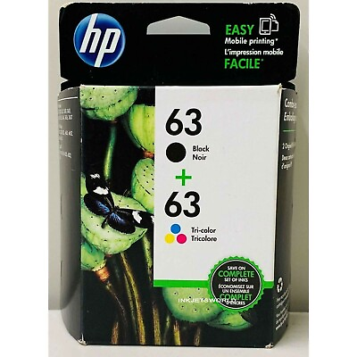 #ad New HP 63 Combo Ink Cartridges Black and Color Genuine $39.95