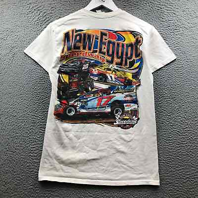 #ad Nascar New Egypt Speedway T Shirt Men#x27;s S Short Sleeve Graphic Crew Neck White $9.99