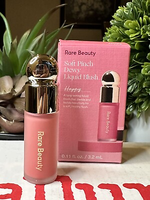 #ad Rare Beauty Soft Pinch Liquid Blush Mini HAPPY Dewy Cool Pink .11 oz. Unboxed $18.88