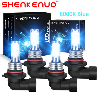 #ad #ad 8000K Blue 9005 9006 Front LED Headlights 4x Bulbs High Low Beam Kits 330000lm $27.69