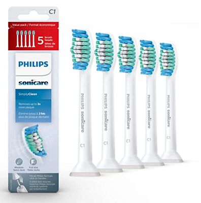 #ad #ad 5 pcs Geniuine C1 Simply Clean Replacement Toothbrush Brush Heads HX6015 03 $15.99