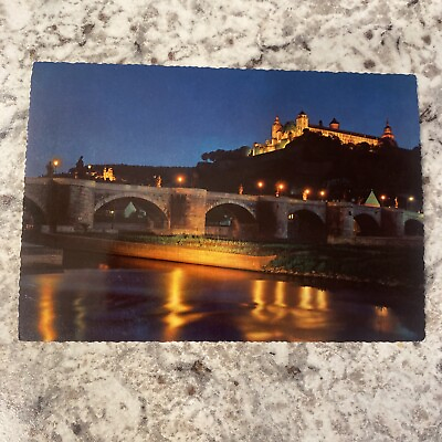 #ad #ad Wurzburg Germany Alte Mainbrucke Festung Marienberg Landmark DB Postcard River $4.99