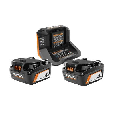 Ridgid Power Tool Battery 18V Li Ion 4Ah 2Pack Charger Kit1Port Ac Dc Compact #ad $150.27