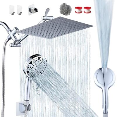 #ad 10#x27;#x27;Rainfall Shower Head with Handheld Combo High Pressure 82 MODE built in ... $77.45
