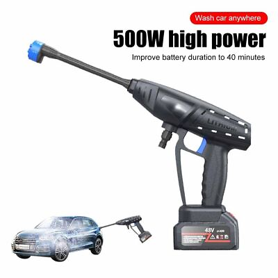 #ad 6 in 1 Cordless Power Washer Max 4000 PSI Portable Pressure Washer 2 Batteries $64.80