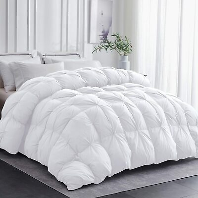 #ad SNOWMAN Soft Warm Duvet Insert Goose Down Comforter King Queen Size 100% Cotton $105.99