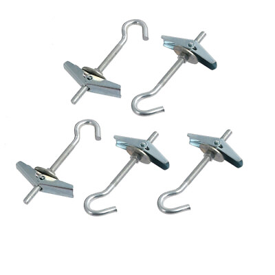 #ad #ad 5Pcs M5x90mm Carbong Steel Toggle Anchor Eye Screw Hook Washer Nut Assortment $11.30