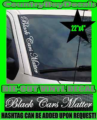 #ad Black Cars Matter VERTICAL Pillar Windshield Vinyl Decal Sticker Turbo Hated $11.99