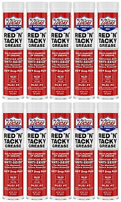 #ad Case of 10 Lucas Oil 10005 30 Red N Tacky Multi Purpose Grease 14 oz. Cartridges $69.79