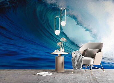 #ad 3D Blue Ocean Wave Scenery Wall Murals Wallpaper Murals Wall Sticker Wall AU $199.99
