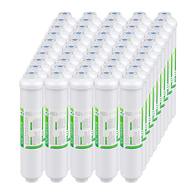 #ad 50 Pack 10quot;x2quot; T33 Inline Post Carbon Polishing Water Filter 1 4quot; Quick Connect $19.57