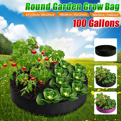 #ad 100 Gallon Fabric Grow Bags Pots Aeration Plant Planter Root Garden Container US $11.11