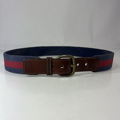 #ad Trafalgar Vintage Blue amp; Red Striped Cotton Belt Men#x27;s Size 34 $13.30