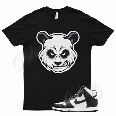 Black Panda T Shirt for N Dunk High Black White Bamp;W Sneaker Match Outfit $26.99