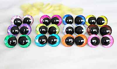 #ad 10pairs 12mm 14 35mm Cartoon 3Dglitter Toy Eyes Doll Pupil with Hard Washer D12 $19.35