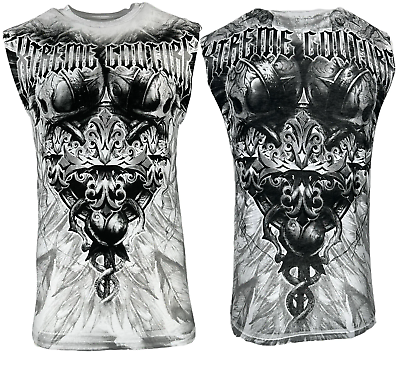 #ad Xtreme Couture By Affliction Men#x27;s Muscle T shirt Tank Top Genocyber White S 5XL $24.99