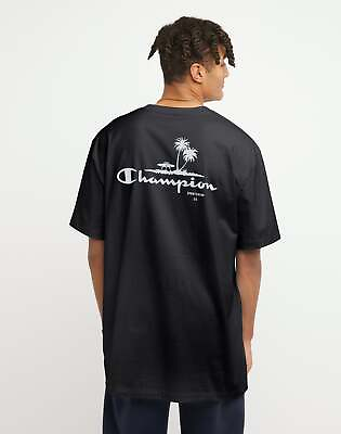 #ad Men#x27;s Champion Classic T Shirt Beach Graphic Big amp; Tall Black LT $13.48