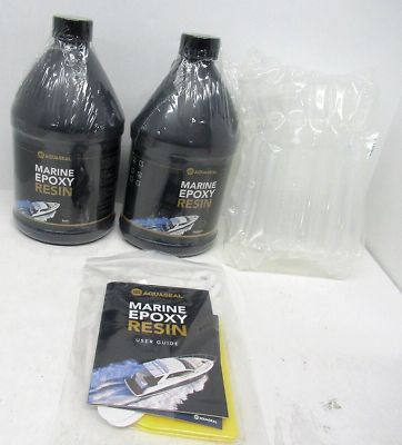 #ad Aquaseal Marine Grade Epoxy Resin Two 64 oz Bottles Sealed Kit $41.39