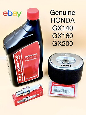 #ad Genuine OEM Honda Engine Maintenance Kit GX160 GX200 Air Filter Spark Plug Oil $34.99