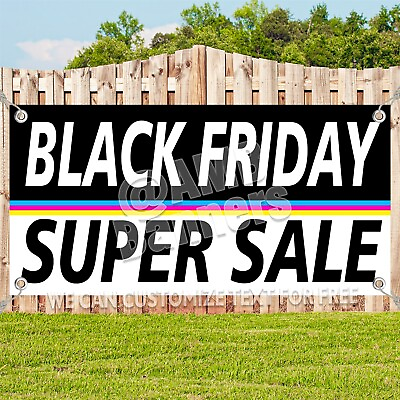 #ad BLACK FRIDAY SUPER SALE Advertising Vinyl Banner Flag Sign Many Sizes USA $174.84