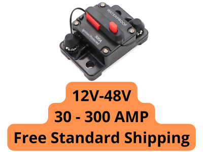 #ad #ad 30A 300A Amp Waterproof Circuit Breaker Auto Marine Solar 12 48V DC Manual Reset $11.99