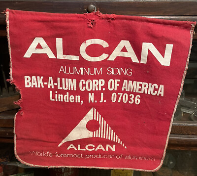 #ad Vintage Alcan Aluminum Siding Red Advertising Safety Flag $35.00