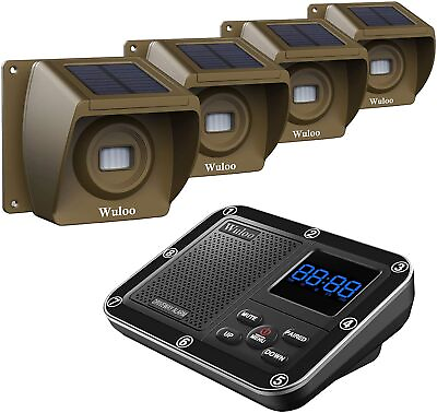 #ad Wuloo Solar Powered Driveway Alarms Wireless Long Range for Home Yard Security $157.41