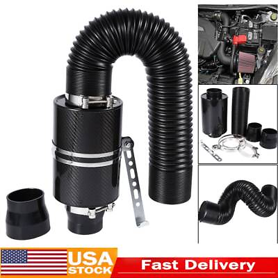 #ad Carbon Fiber Cold Air Intake System 3quot; Series Filter Box Induction Universal New $32.29