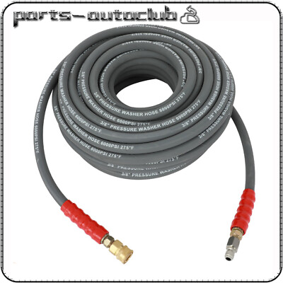 #ad #ad Hot Water Pressure Washer Hose 3 8quot; x 6000 psi Non Marking 2 Braid R2 Gray 100ft $108.39